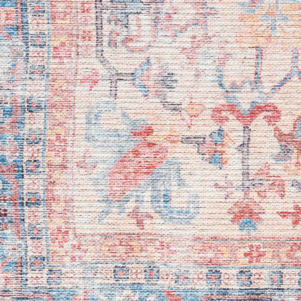 Machine Washable Oriental Blue/Red Area Rug
