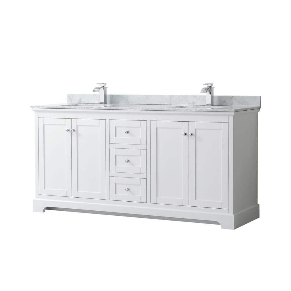 Avery 72'' Double Bathroom Vanity with Stone Top