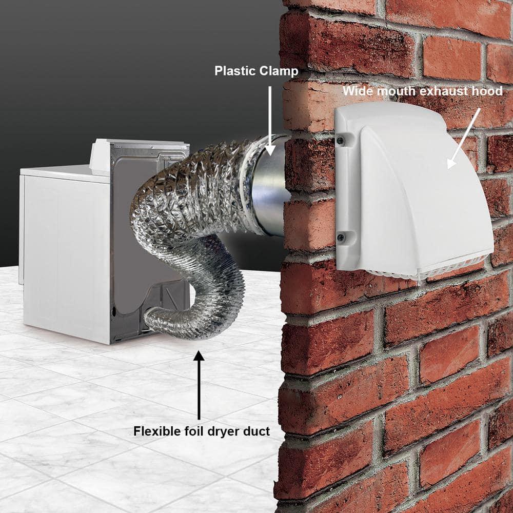 Wide Mouth Dryer Vent Kit with 4 in. X 8 Ft. Aluminum Dryer Duct