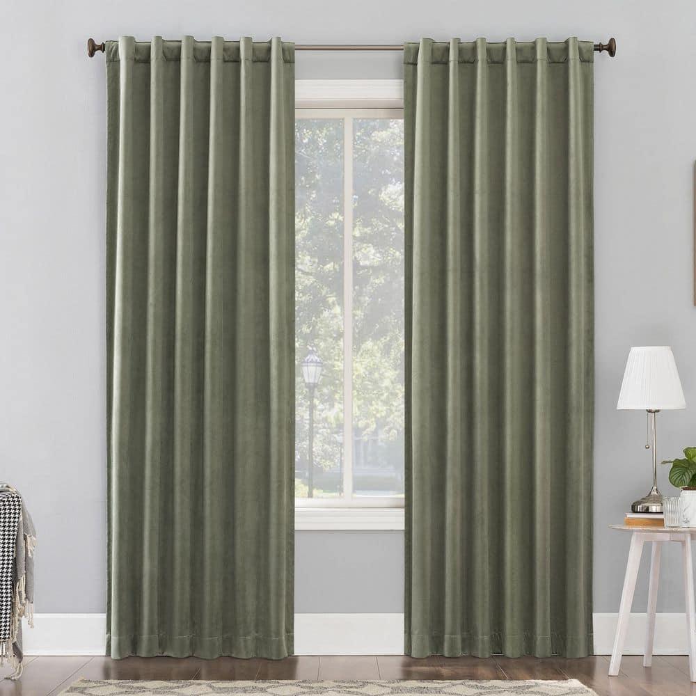 Sun Zero Velvet Noise Reducing Thermal Extreme 100% Blackout Back Tab Curtain Panel