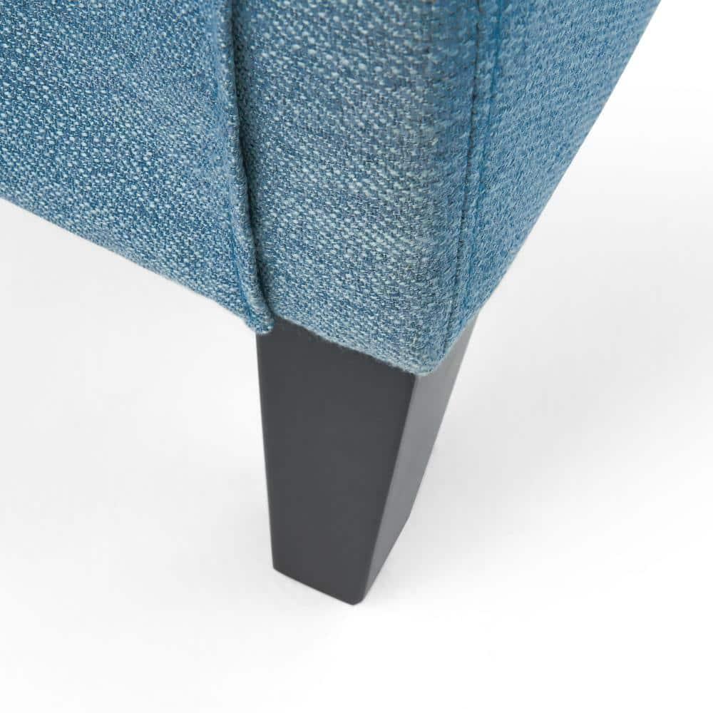 Christopher Knight Home Alexis Contemporary Fabric Push Back Recliner, Light Blue, Dark Brown