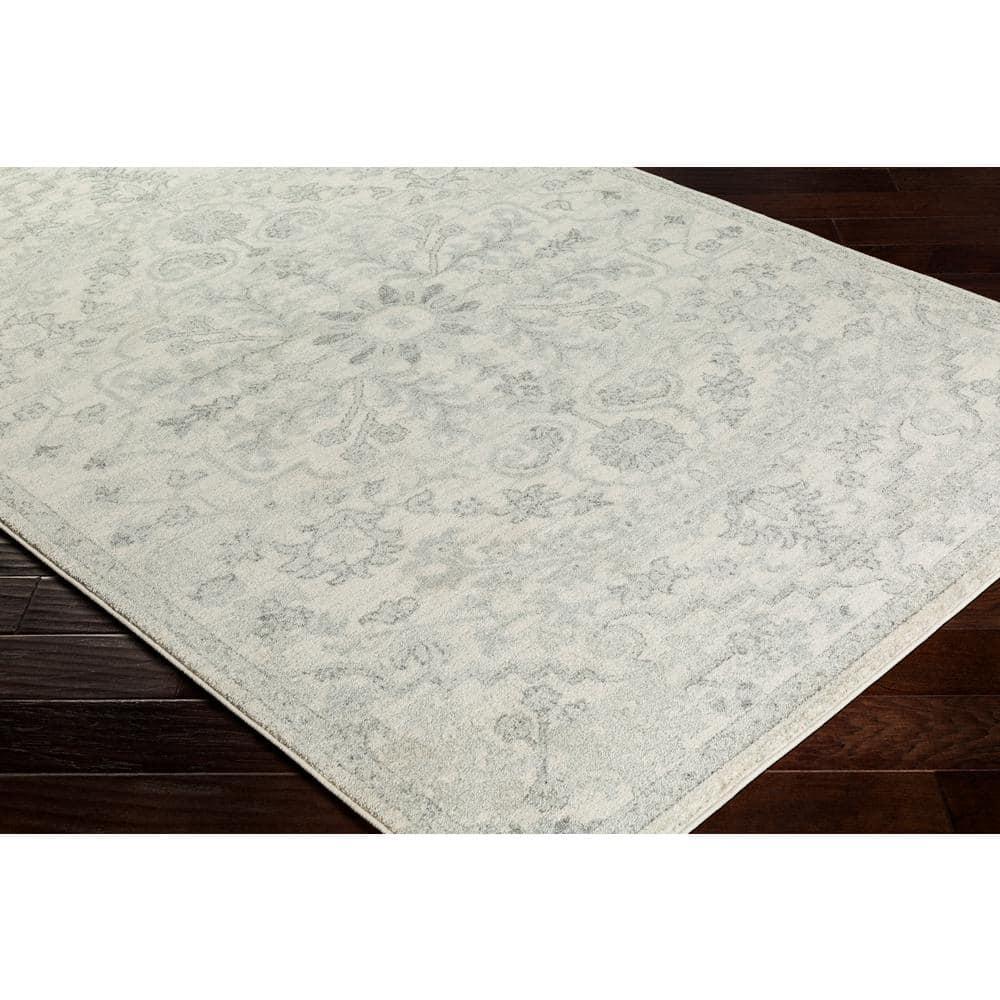 Livabliss Harput Vintage Medallion Area Rug,3'11" x 5'7",Light Grey