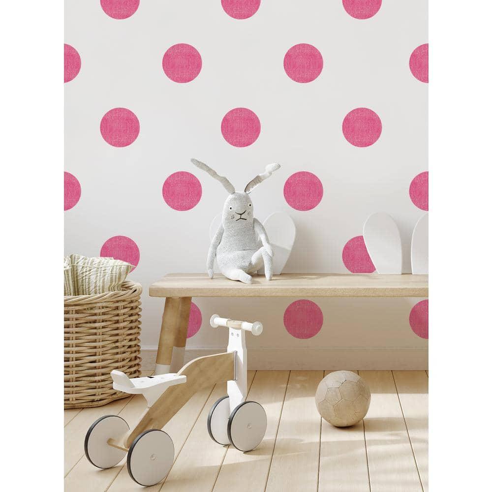 Textured Dots Baby Pink Vinyl Wall Sticker, 6 in.