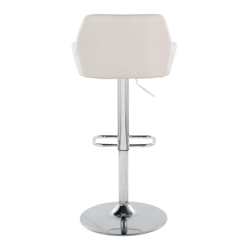 Swivel Upholstered Adjustable Height Counter Stool with Metal Frame