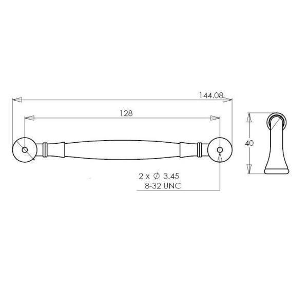 Richelieu Candiac 5-1/16-in (128mm) Center to Center Antique English Cylindrical Handle Drawer Pull