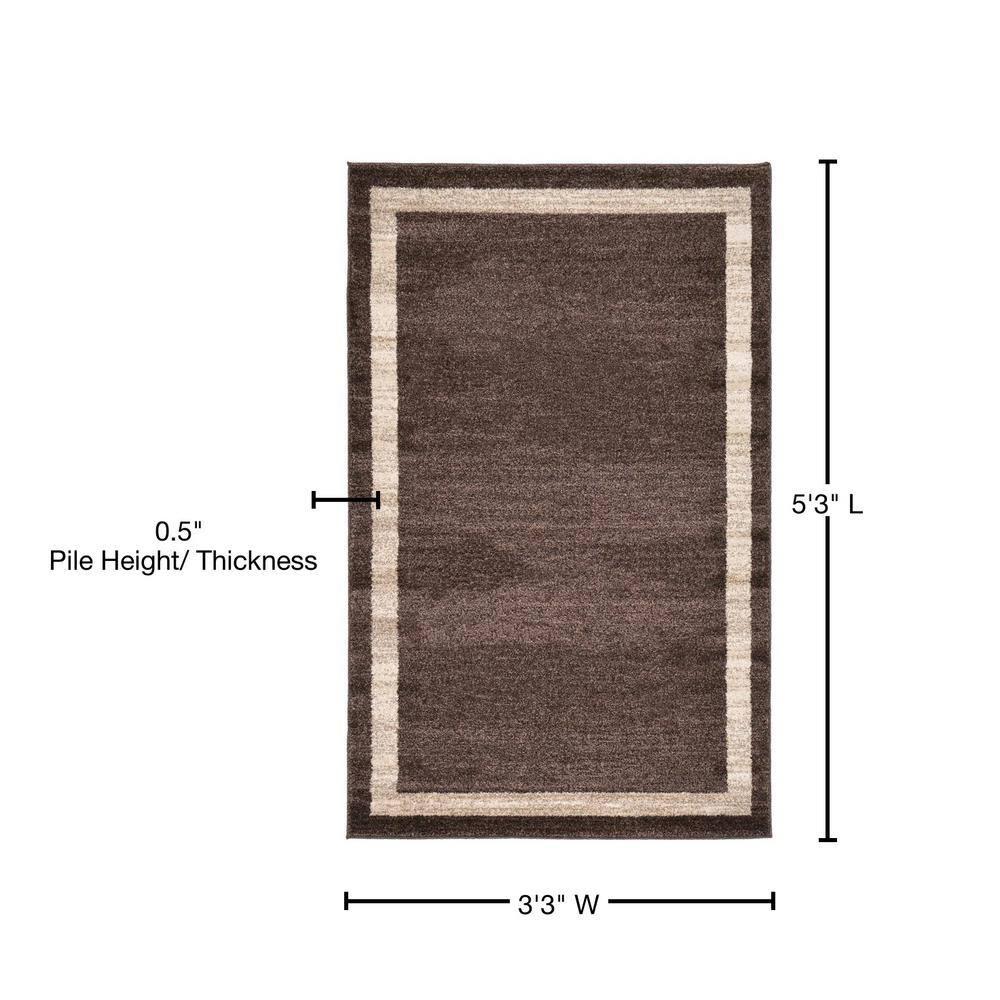 Unique Loom Del Mar Collection Area Rug - Maria (3' 3" x 5' 3" Rectangle Brown/Ivory)