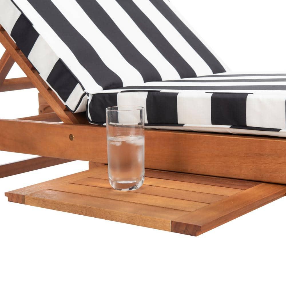 Newport Lounge Chair - Outdoor - PAT7022 - Natural/Black Stripe -Safavieh
