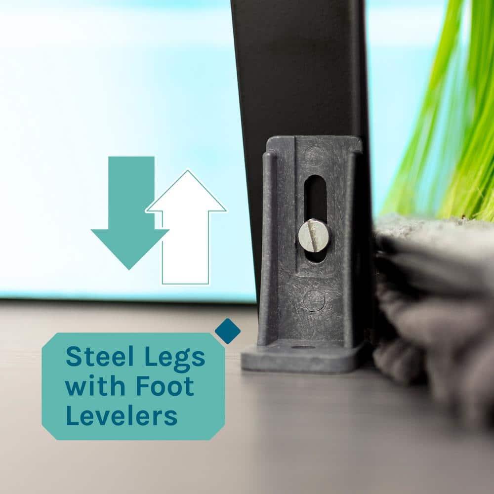 TEHILA Space Saver 16 Gallon Black Utility Sink with Black Steel Legs