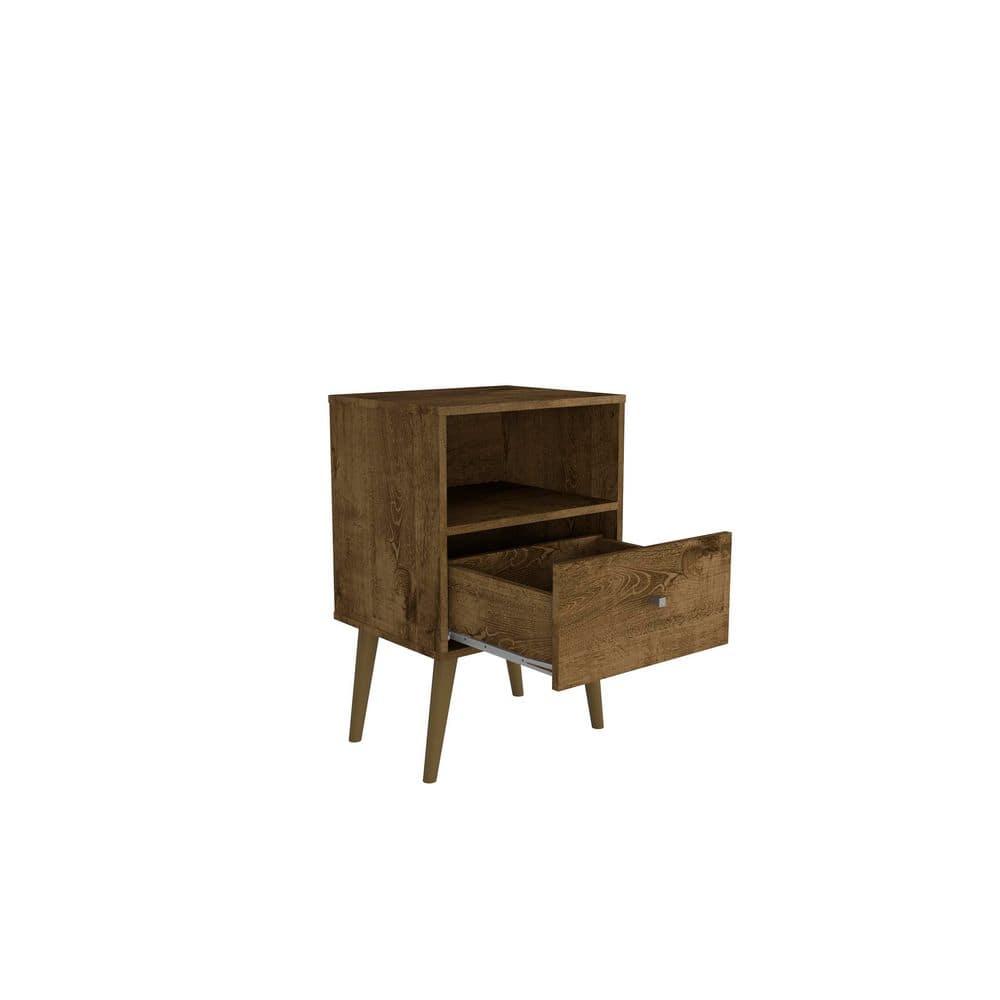 Liberty 1.0 Mid Century Modern Nightstand Brown - Manhattan Comfort