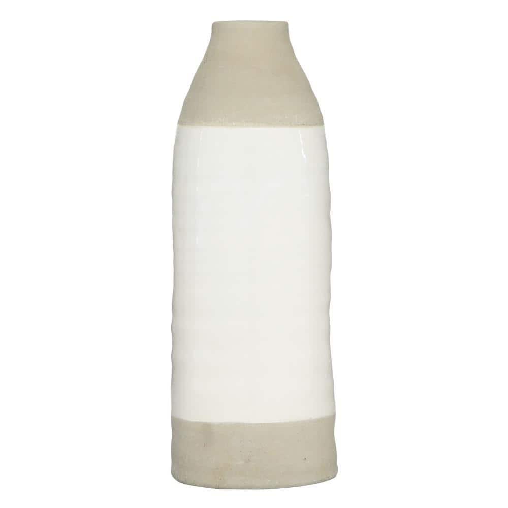 DecMode Jarrón de Cerámica Gris de 14"