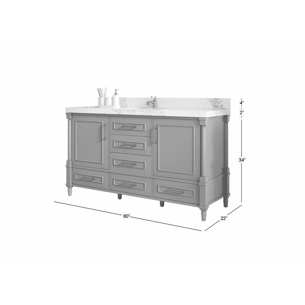 Willow Collections Aberdeen 60'' Single Bathroom Vanity with Quartz Top