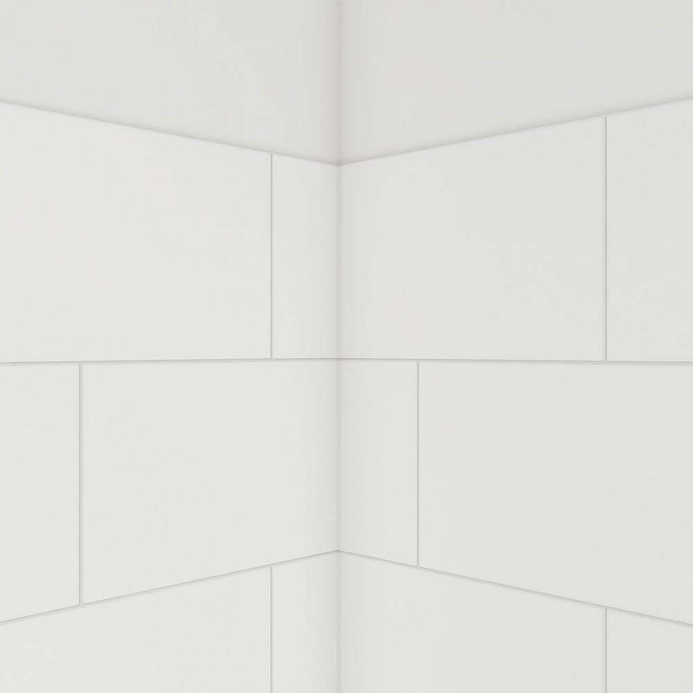 DreamLine DreamLine DreamStone 42 in. D x 62 in. W x 84 in. H Shower Wall Kit in White Traditional Subway