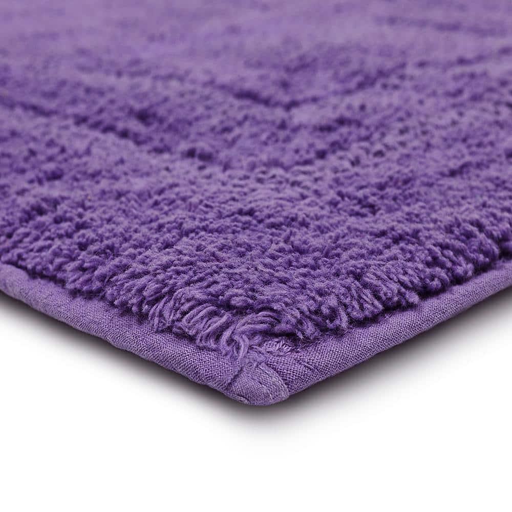 Mohawk Cotton Bath Mat Soft Absorbent Quick Dry Machine Washable Bathroom Mat, Grape, 17" x 24"