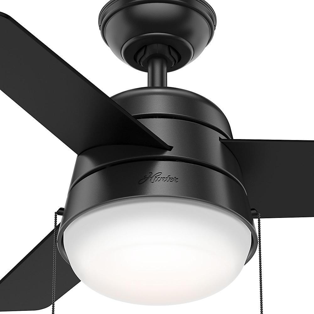 Aker 36" 3 - Blade Standard Ceiling Fan with Lights and Pull Chains