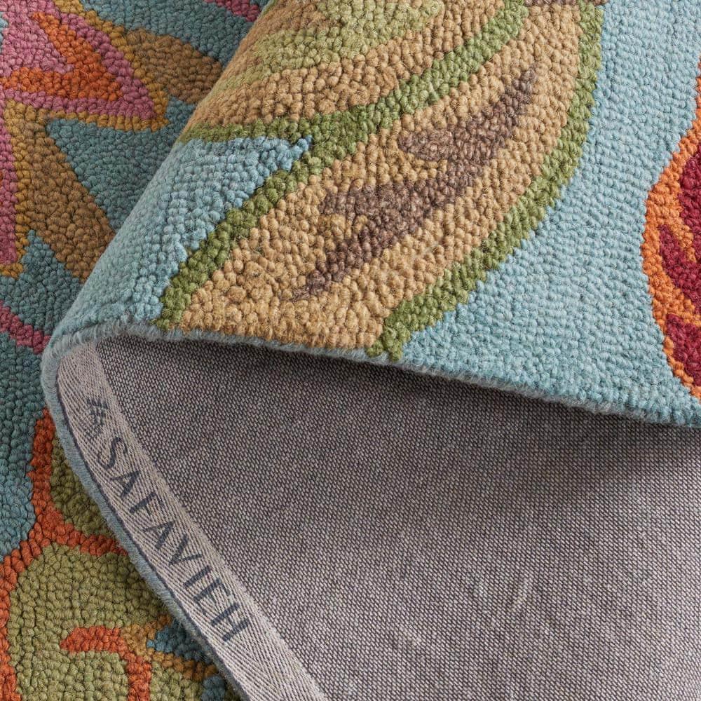 Blossom BLM675 Hand Hooked Area Rug - Blue/Multi - 4'x6' - Safavieh.