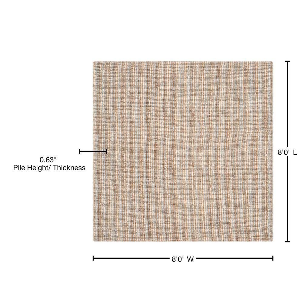 Natural Fiber NF447 Hand Woven Indoor Area Rug - Grey/Natural - 8'x8' - Safavieh