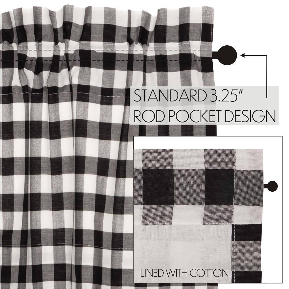 VHC Brands Annie Buffalo Check Plaid Cotton Tailored Window Valance
