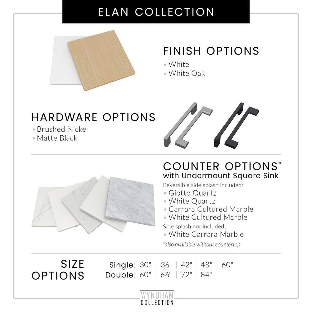 Wyndham Collection Elan 59'' Double Bathroom Vanity Base Only