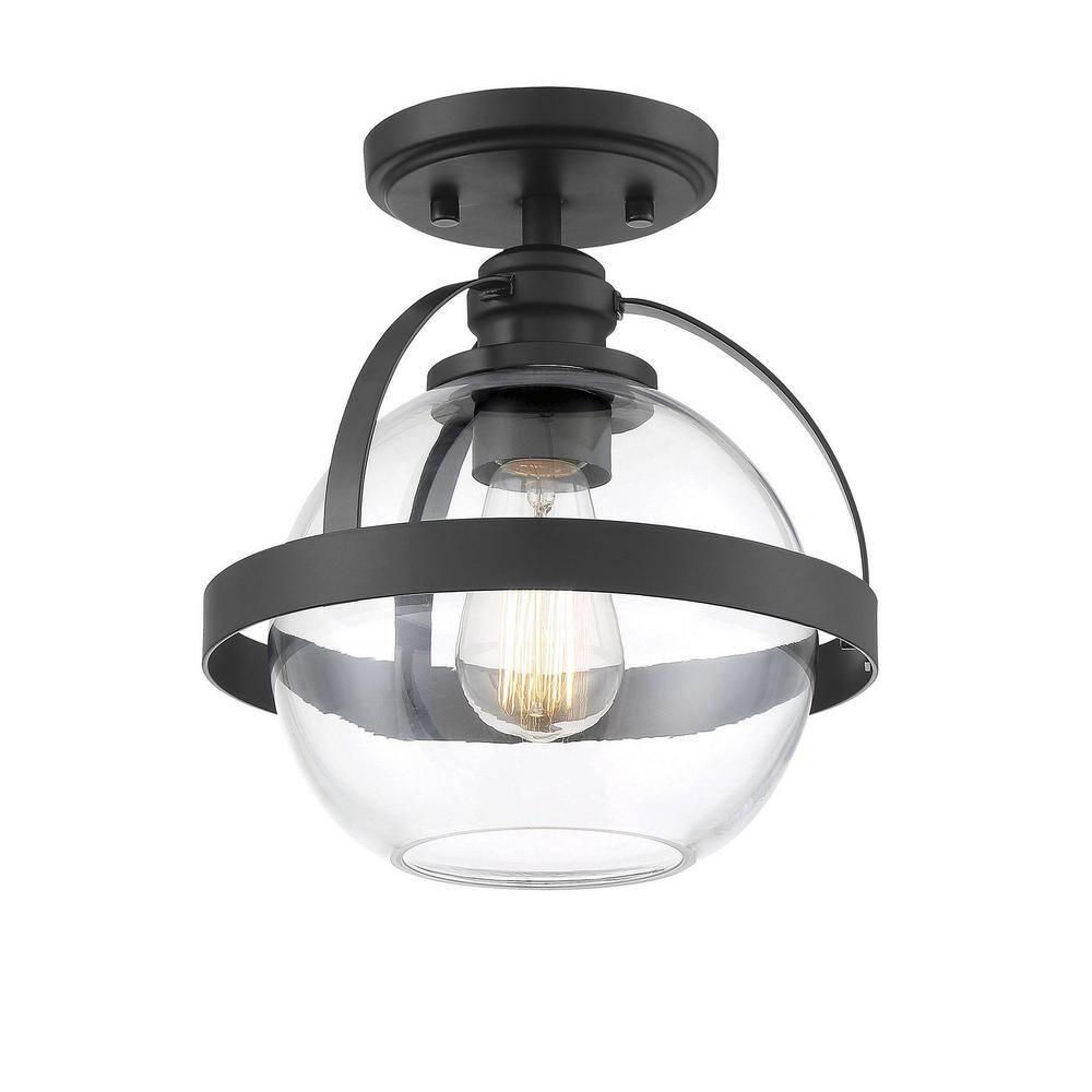 Savoy House Pendleton 1 - Light Semi-Flush Mount in  Matte Black