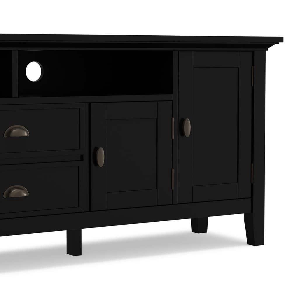 Simpli Home Redmond 72"W Solid Wood TV Stand for TVs up to 80" with Storage Cabinets