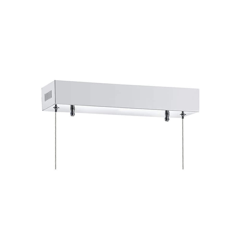 JONATHAN Y Ali 34.5" Dimmable Adjustable Integrated LED Metal Linear Pendant, Chrome