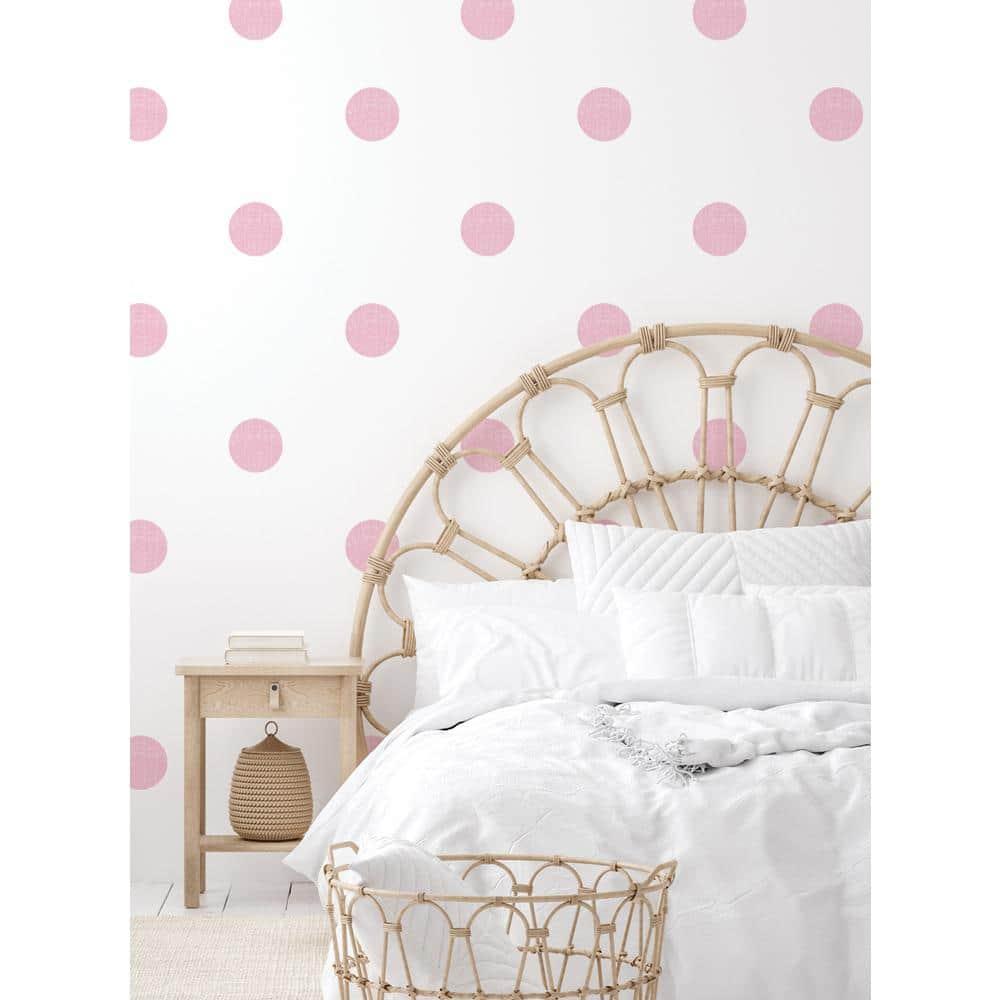 Textured Dots Baby Pink Vinyl Wall Sticker, 6 in.