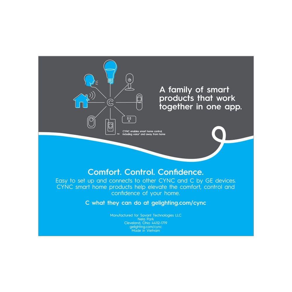 GE GE CYNC Smart LED Full Color Light Strip Power Supply 16': Multicolored Indoor Strip Lights, 1 Million Settings