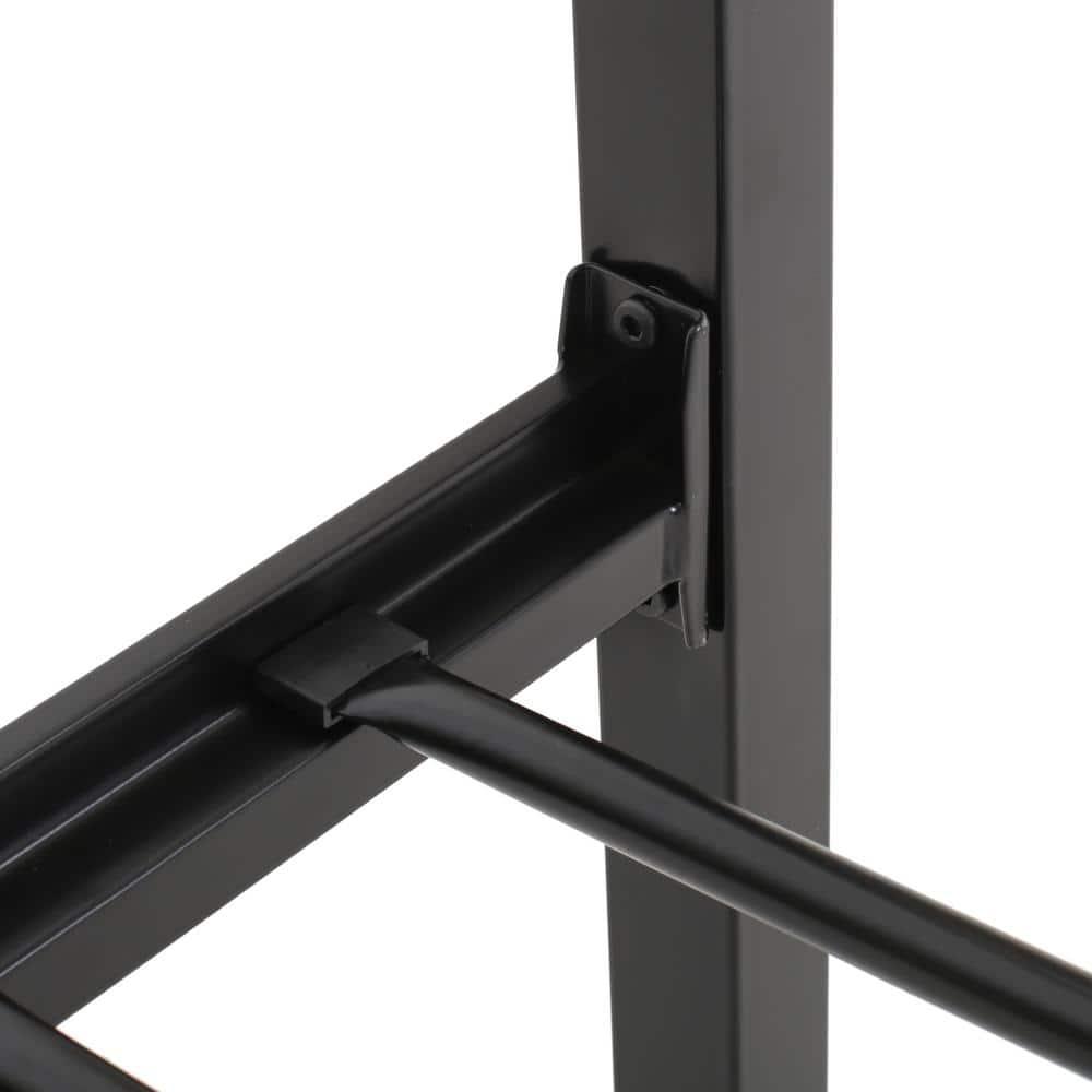 Noble House Ewelina Modern King-Size Iron Geometric Low-Profile Bed Frame, Flat Black