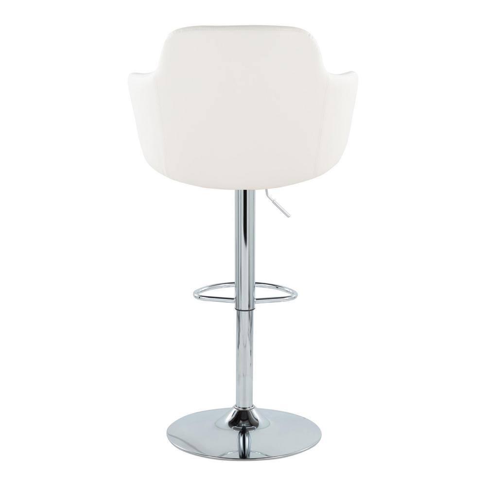LumiSource Boyne Swivel Upholstered Adjustable Height Counter Stool with Metal Frame (Set of 2)