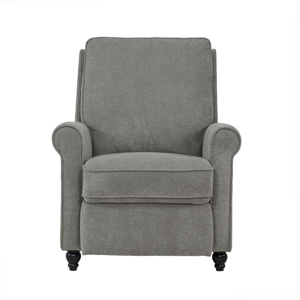 Homesvale Lincoln Push Back Recliner Chair, Gray Chenille