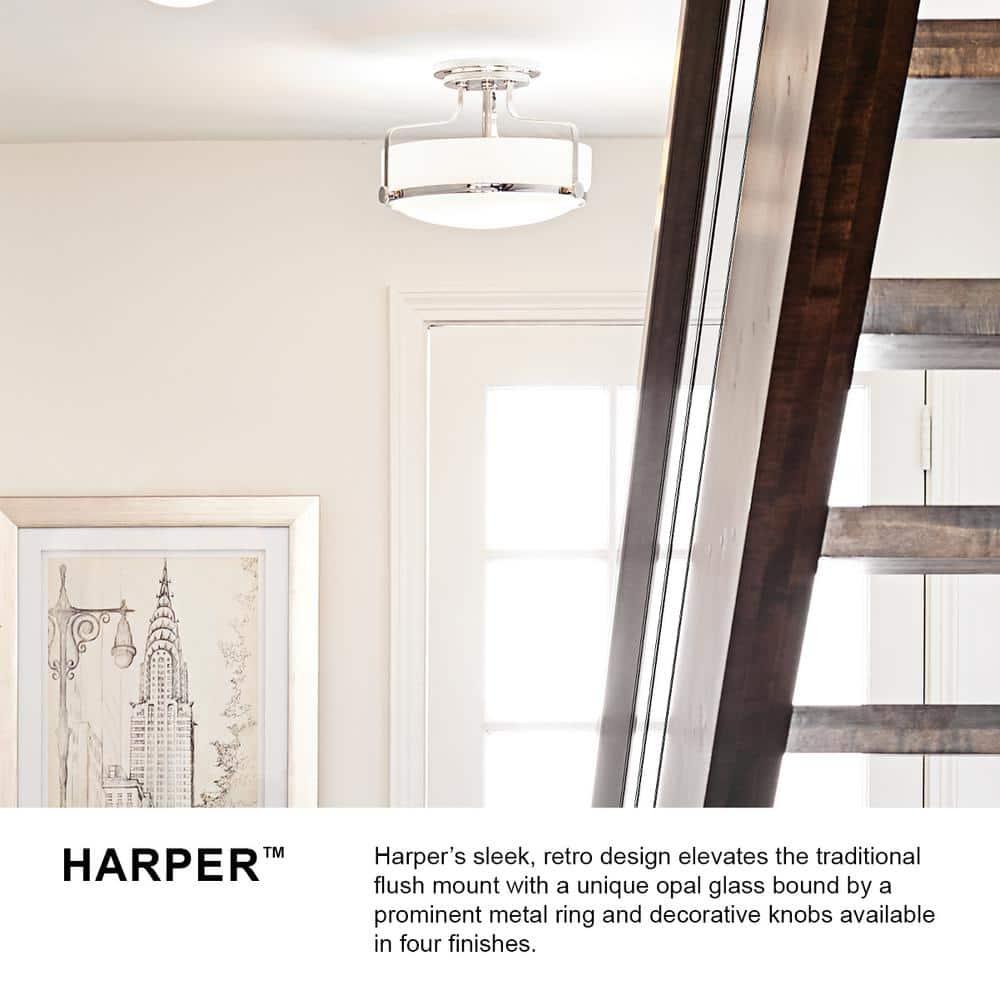Harper 3-Light Semi-Flush Mount Retro Ceiling Light