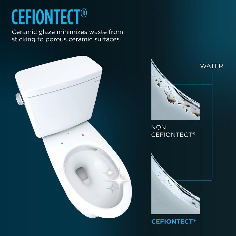TOTO® Drake® WASHLET®+ Two-Piece Elongated 1.28 GPF Universal Height TORNADO FLUSH® Toilet with C5 Bidet Seat, Cotton White - MW7763084CEFG#01