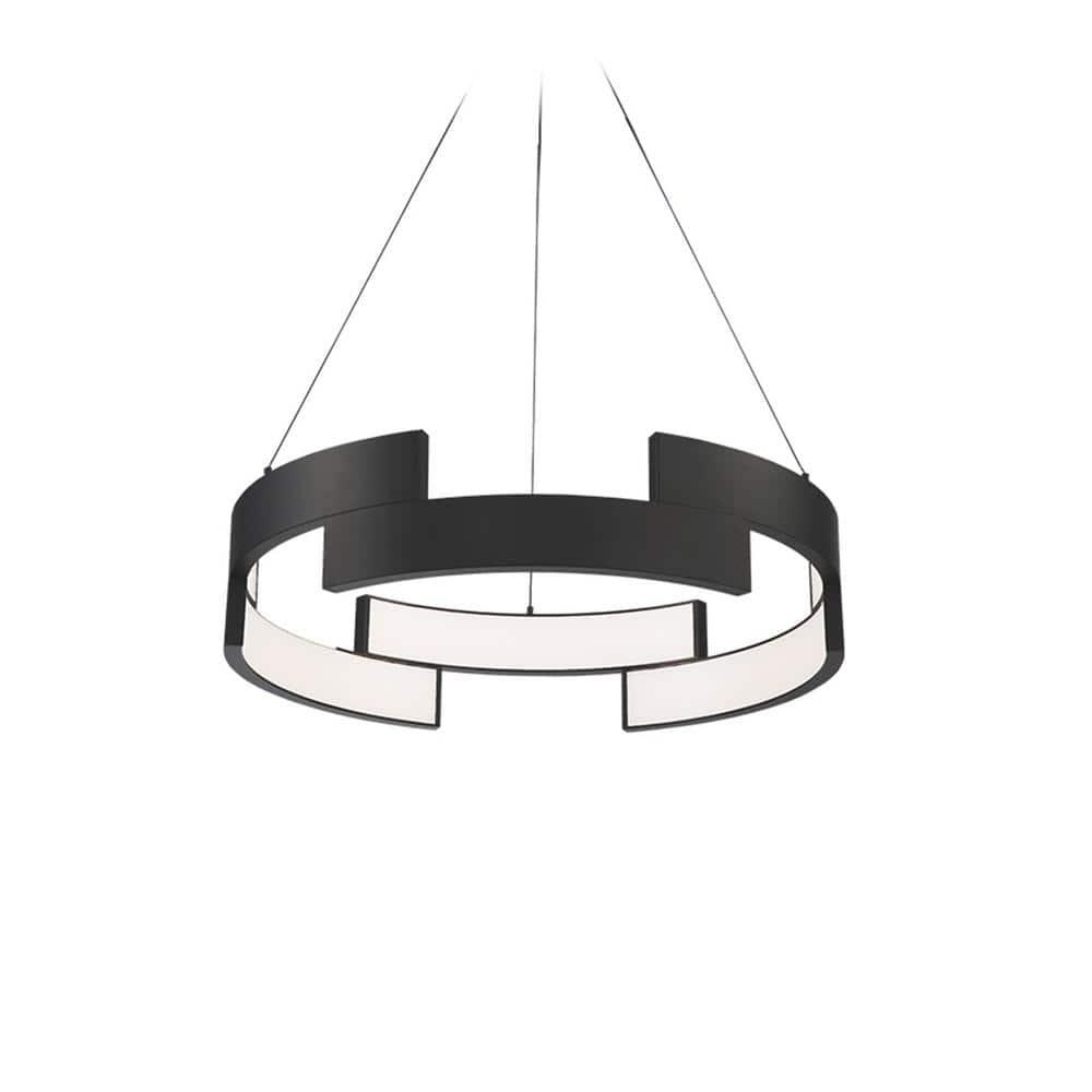 WAC Lighting Trap 20" LED 3000K Contemporary Aluminum Pendant in Black