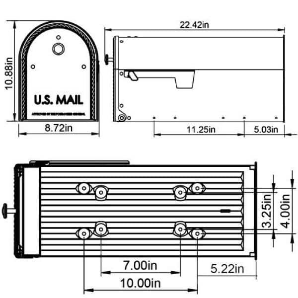 Architectural Mailboxes Edwards Post Mount Mailbox Black
