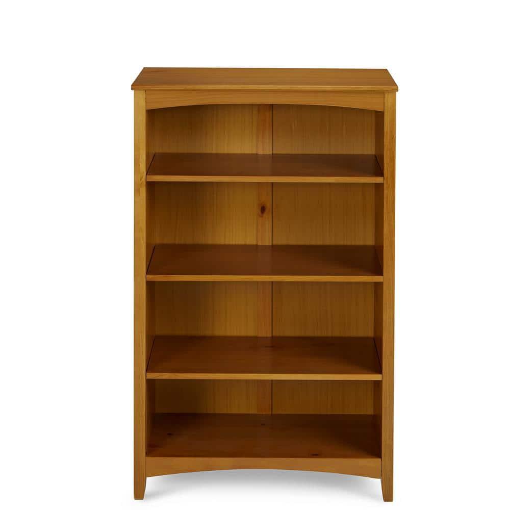Camaflexi 48” Shaker Style 4-Shelf Wooden Bookcase Closed Back Storage Shelf, Brown