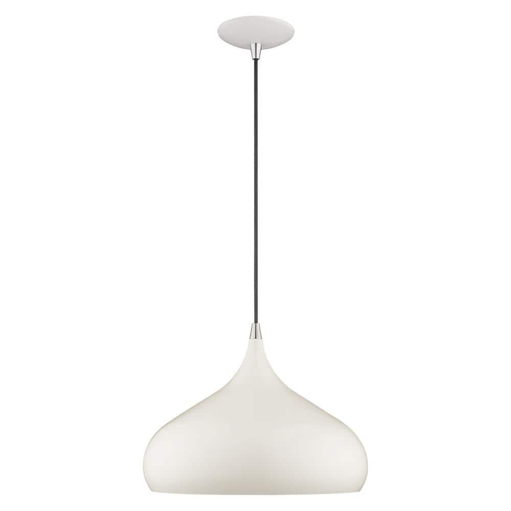 Shiny White and Gold Mini Aluminum Pendant Light