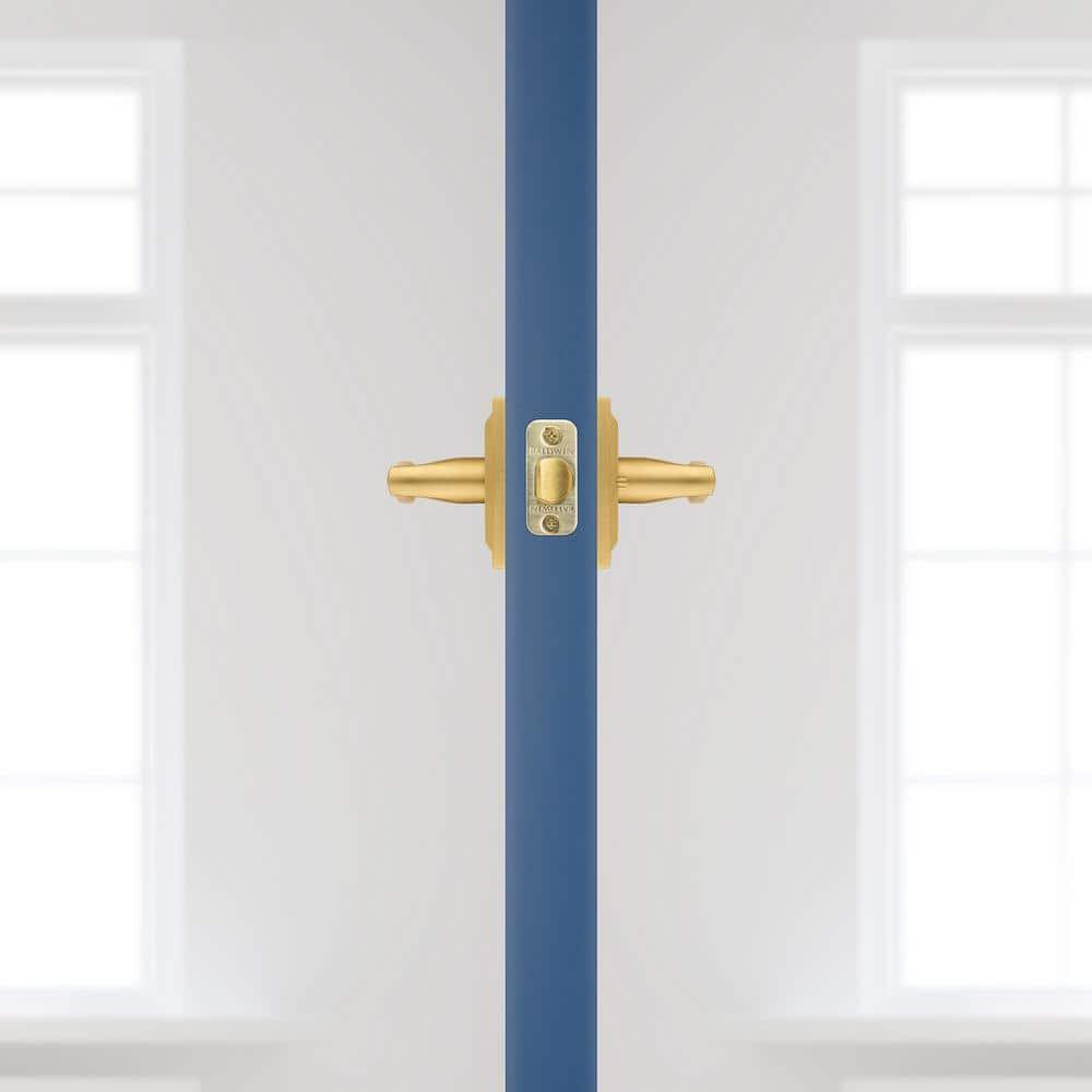 Torrey Satin Brass Low Profile Rose Bed/Bath Privacy Door Handle