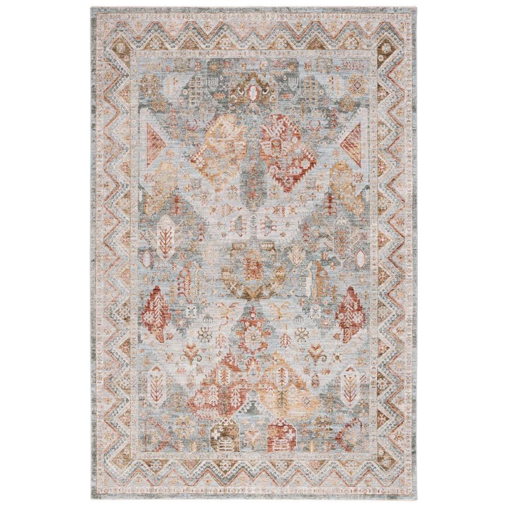 Hamilton HLT104 Power Loomed Area Rug - Blue/Gold Rust - 4'x6' - Safavieh.