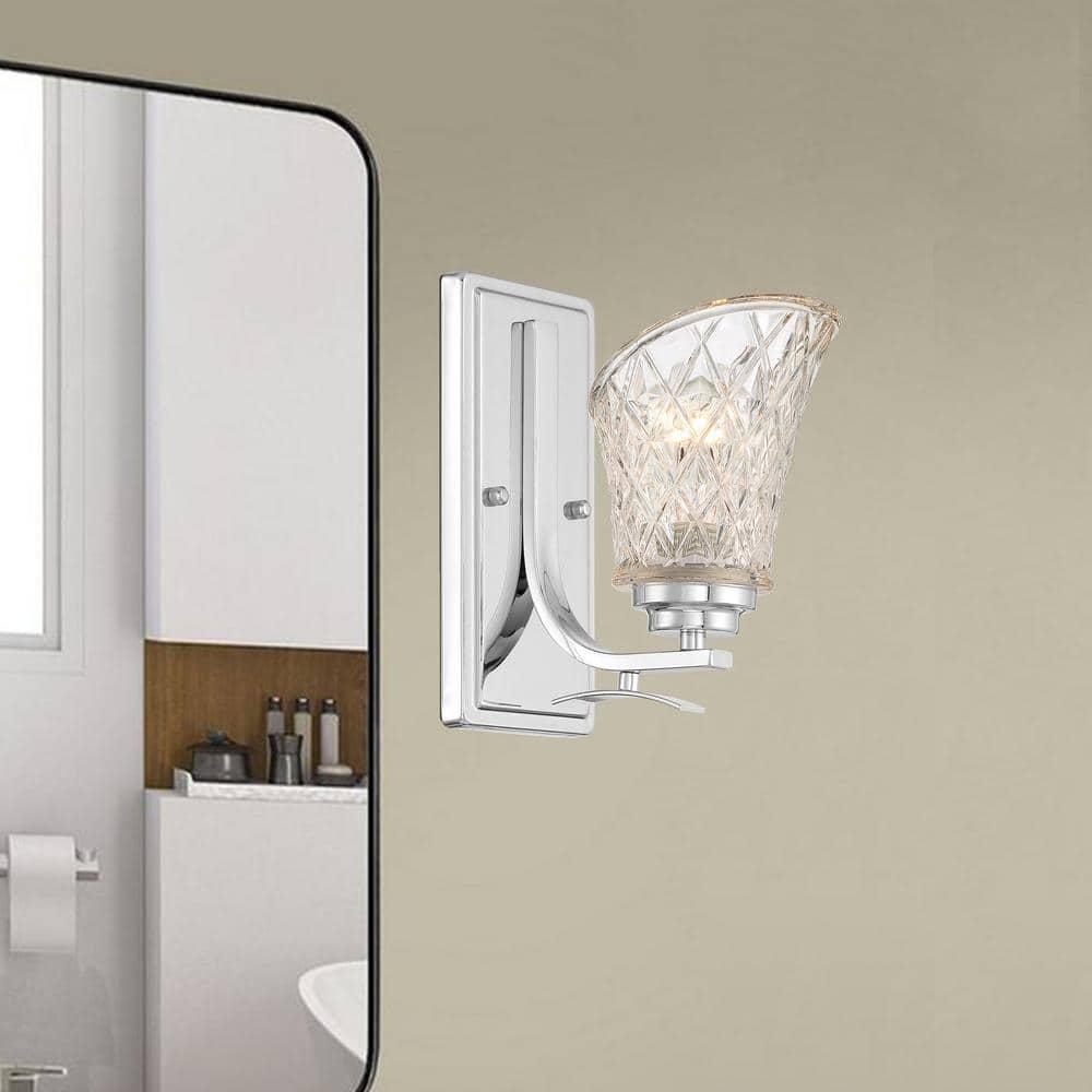 Vanity Art 1 - Light Dimmable Chrome Armed Sconce