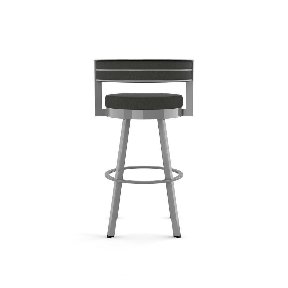 26.13" Browser Swivel Counter Height Barstool with Upholstered Seat - Amisco: Metal Frame & Footrest