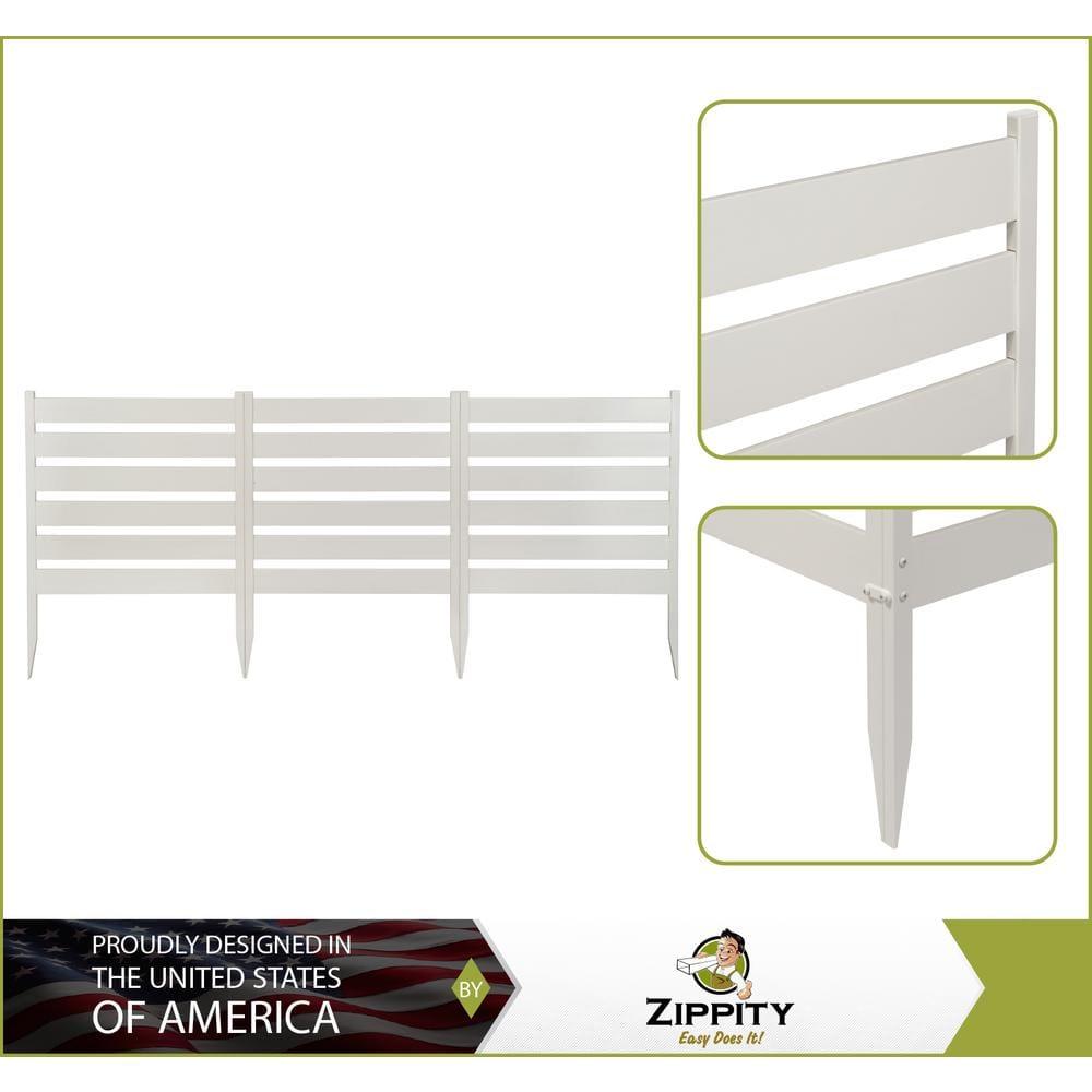 Zippity Outdoor Products 26in H x 24in W (3 Panels) No Dig Zippity Maui Fence Kit, Charcoal Color WoodTek Vinyl Fence Panel, Temporary Outdoor Border for Garden, Easy Install DIY Fence for Backyard, Patio, & Deck, ZP19066