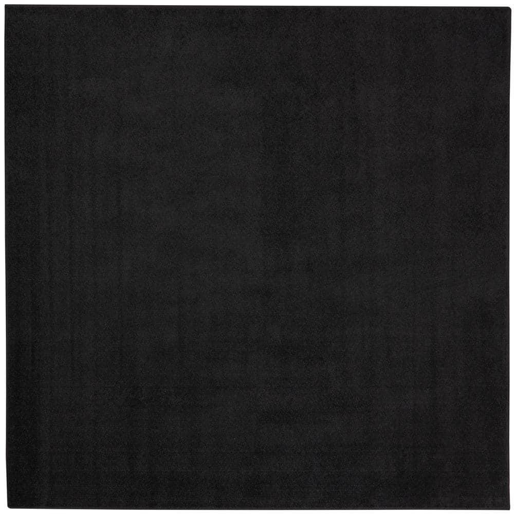 Nourison Essentials Easy Care Indoor Outdoor Area Rug - Black 7' x Square