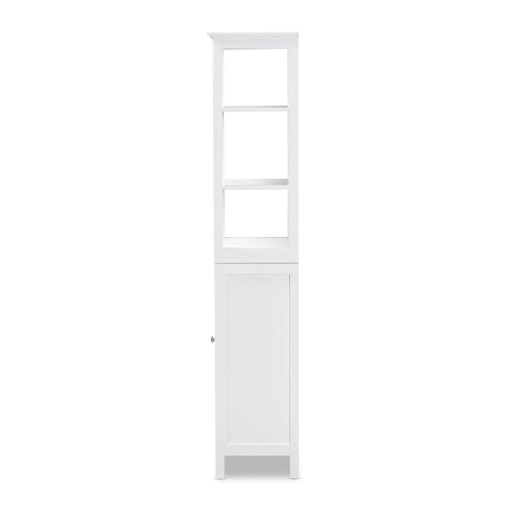 Baxton Studio Beltran Modern and Contemporary White Finished Wood Bathroom Storage Cabinet