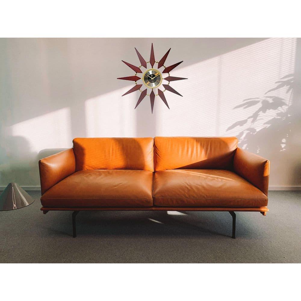 30" Metal Orion Wall Clock Walnut Brown - Infinity Instruments: Modern Analog, Indoor Use, Round Shape