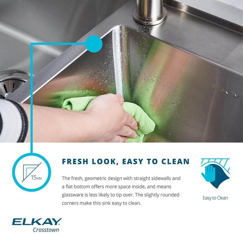 Crosstown 16 Gauge 33" L x 18" W Undermount Kitchen Sink Kit