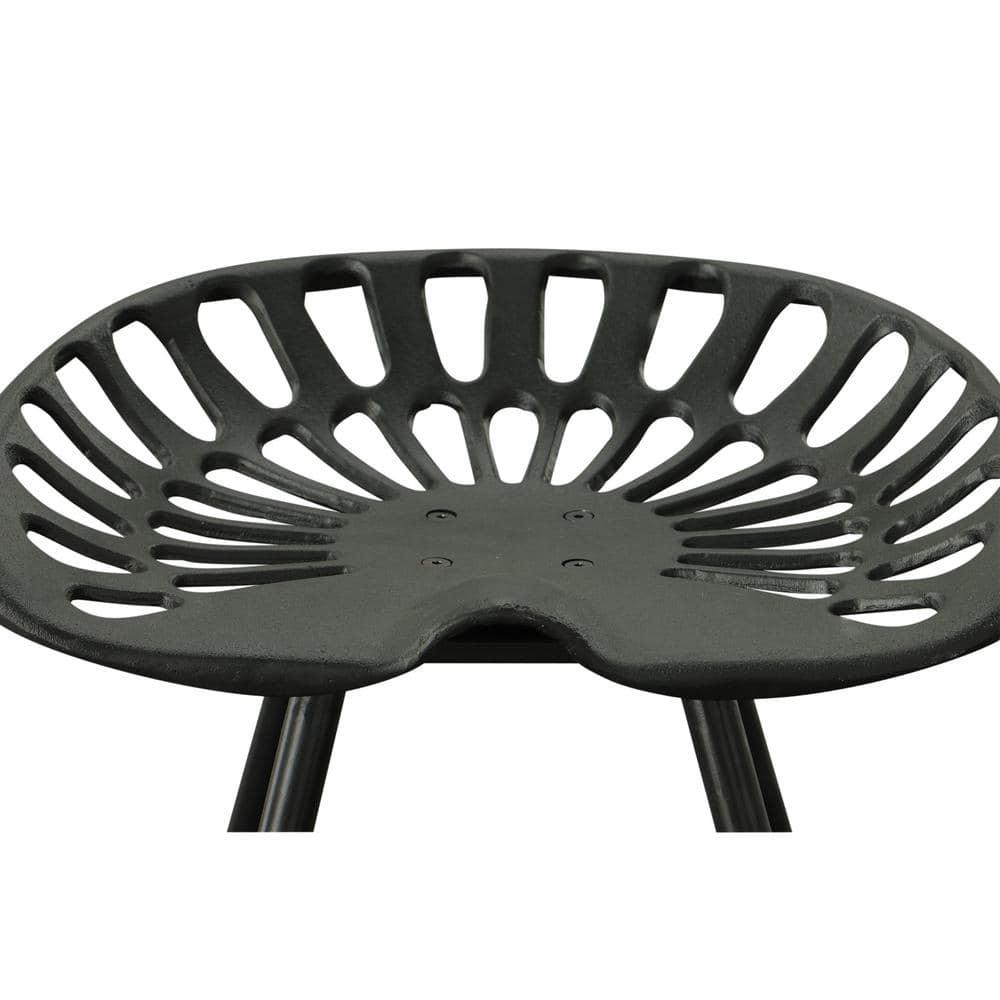 Carolina Living Kadin Tractor Seat Fireside Bench Black: Cast Iron, Farmhouse Style, Powder-Coated Finish