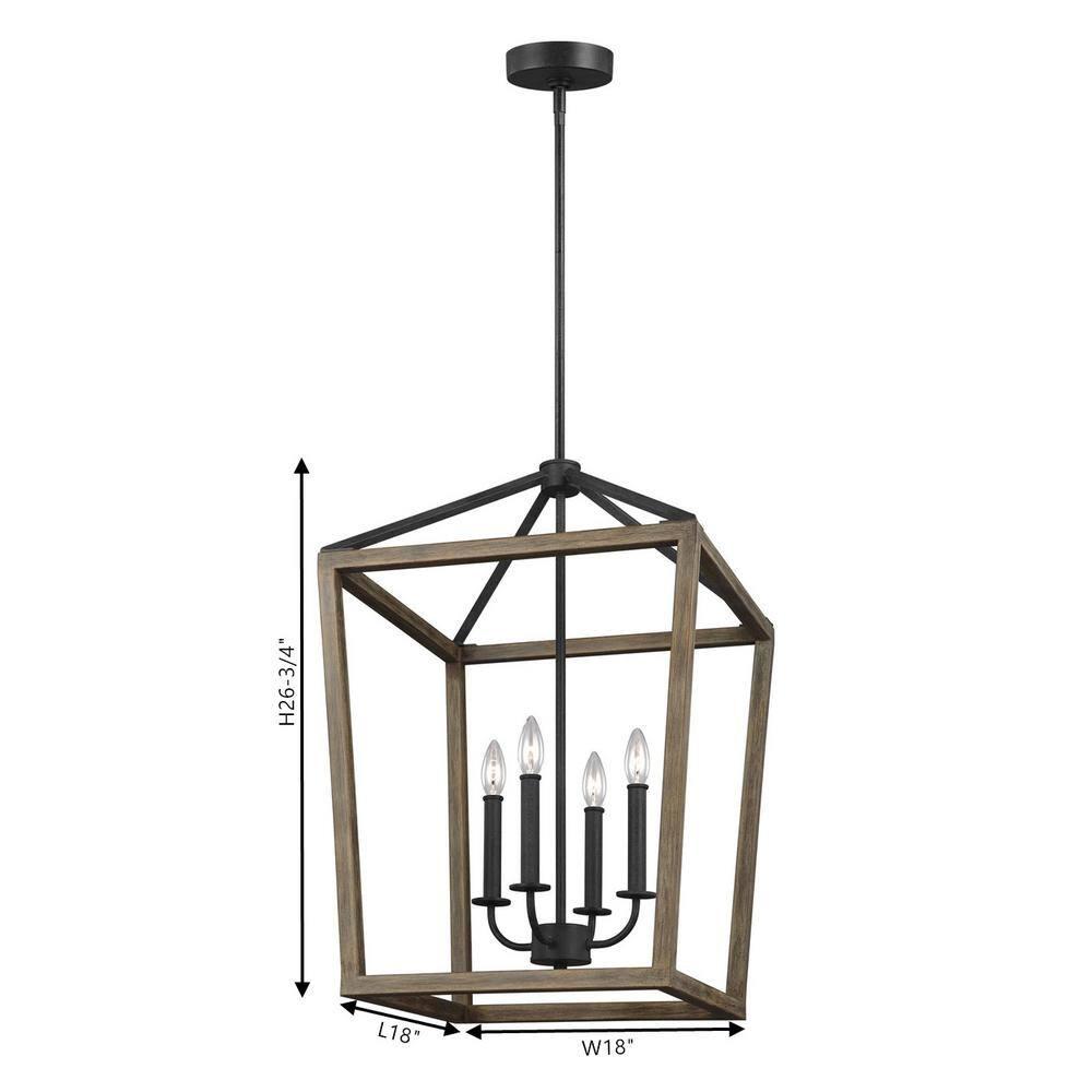 Buford Wood & Iron Chandelier (12"-26")