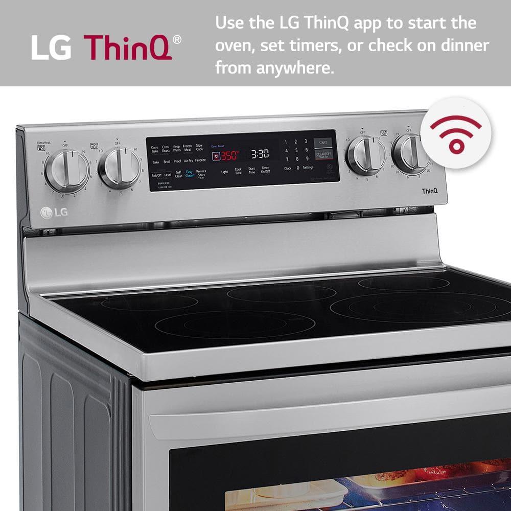 LG LG Smart Wi-Fi Enabled True Convection InstaView® Electric Range with Air Fry, 6.3 cu. ft. LREL6325F