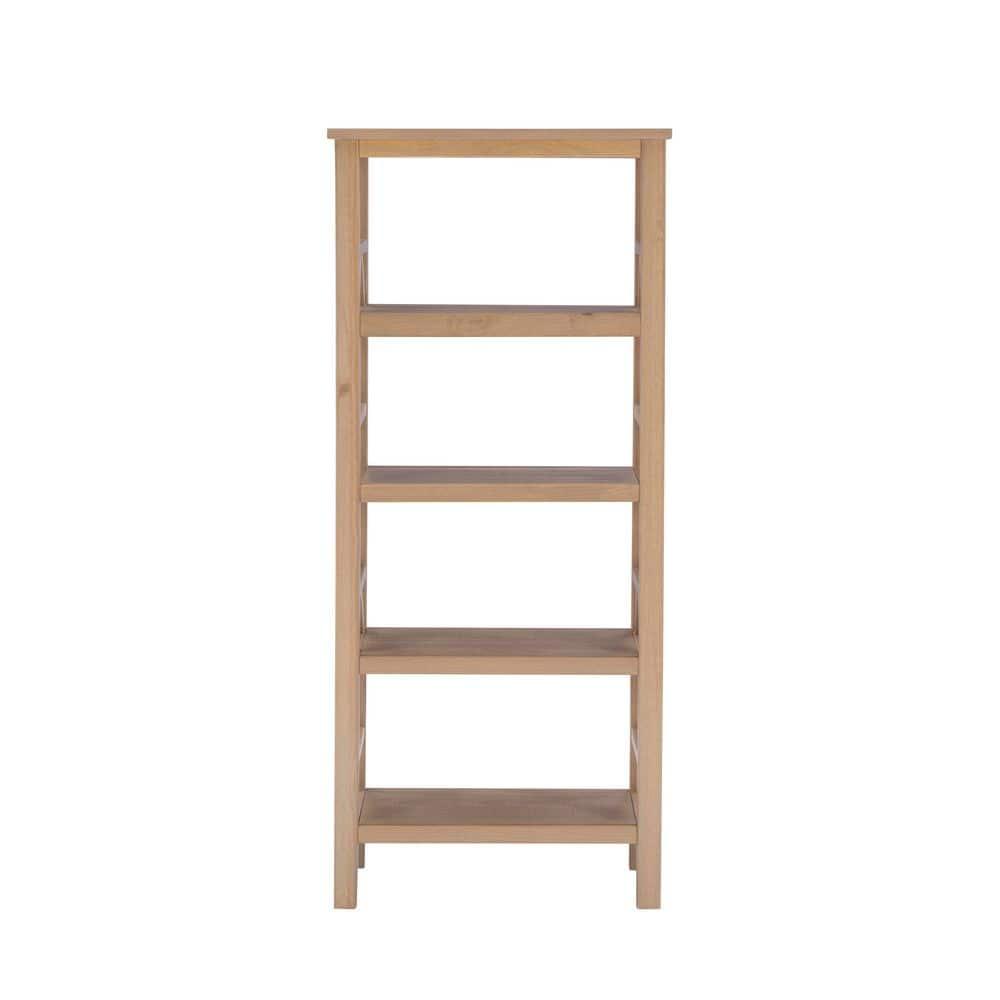 54.45" Original PT - Titian Transitional Solid Wood Display and Storage Bookshelf Driftwood - Linon