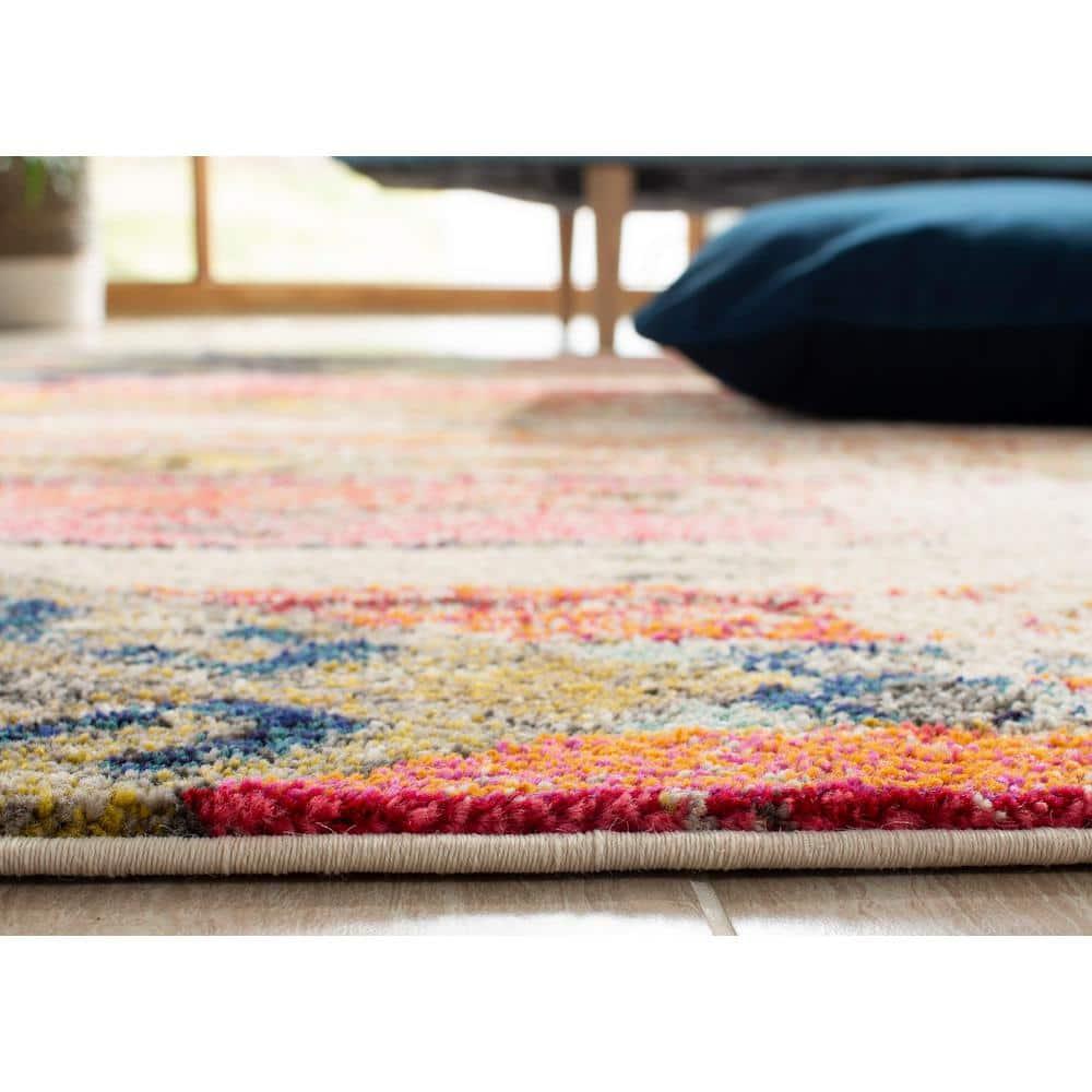 Monaco MNC222 Power Loomed Indoor Area Rug - Light Grey/Multi - 8'x10' - Safavieh